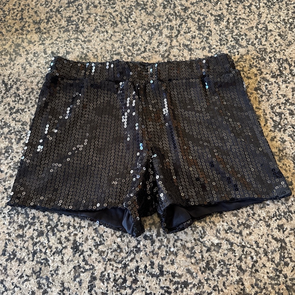 Spirit Black Sequin High Waist Shorts